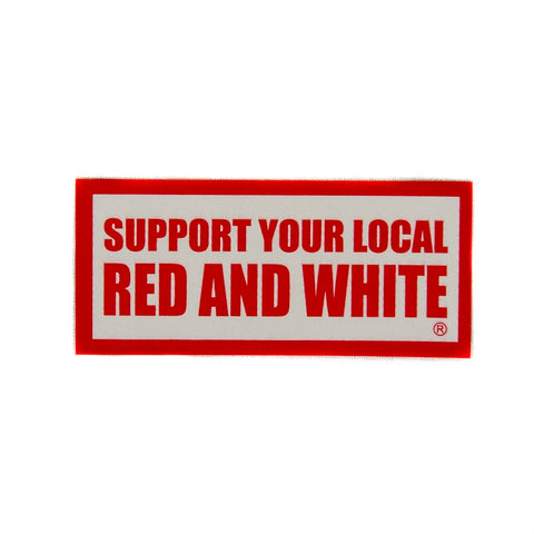 Red & White Support Sticker