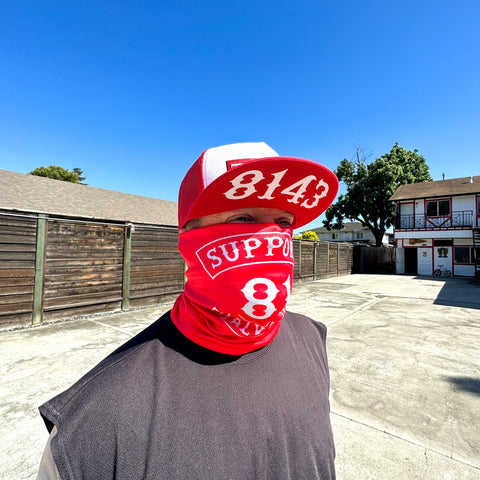 Red Support 81 Daly City Face Mask / Neck Sleeve