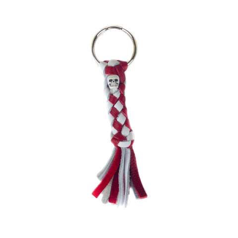 Red & White Leather Key Chain